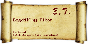 Bogdány Tibor névjegykártya